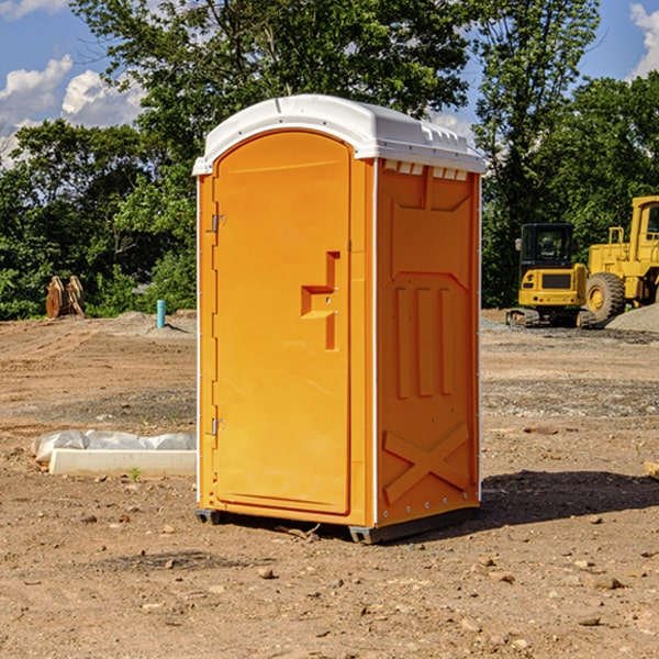 how often are the portable restrooms cleaned and serviced during a rental period in Castleton